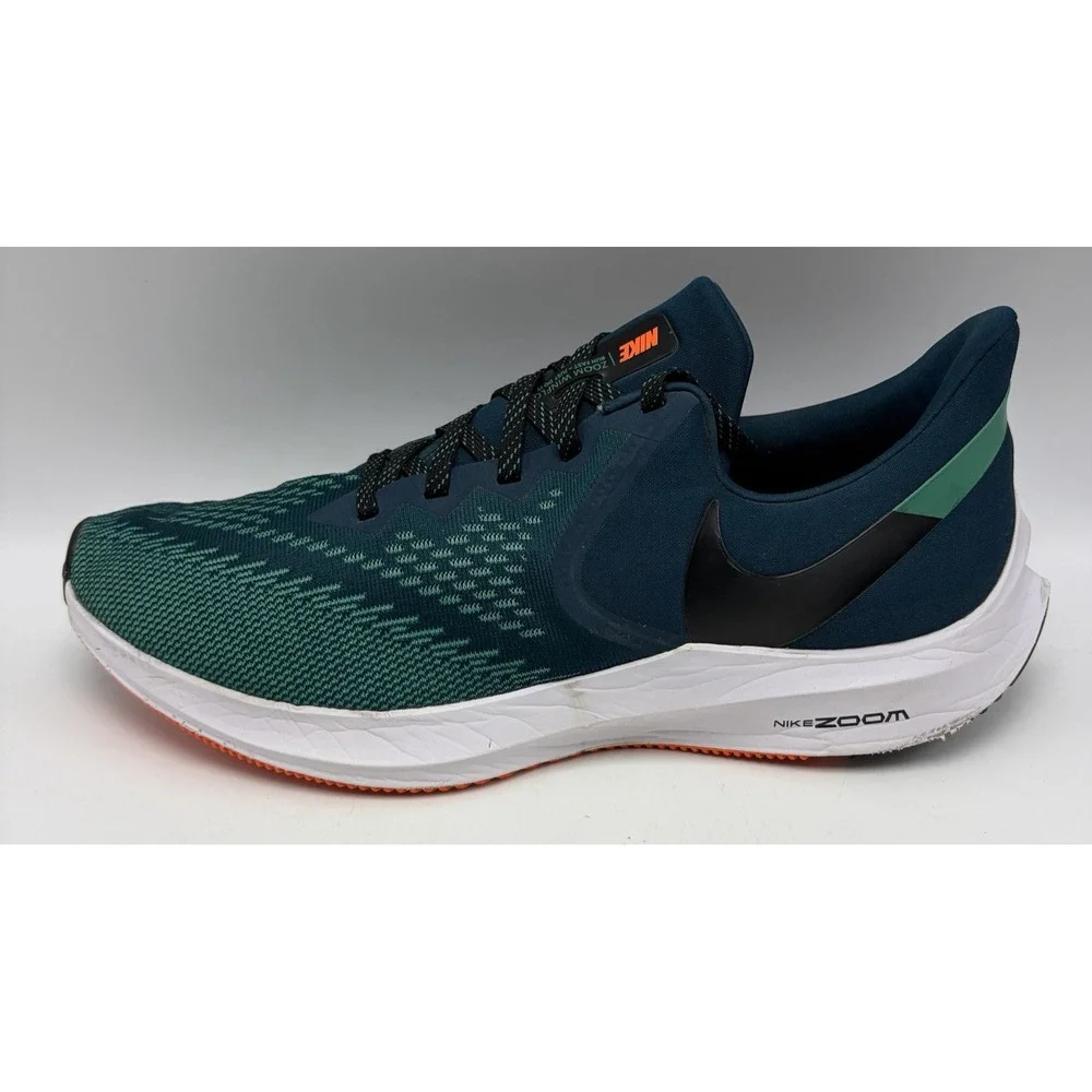 Nike Sneakers Mens 12 Zoom Winflo 6 Midnight Turquoise Green Running Shoes